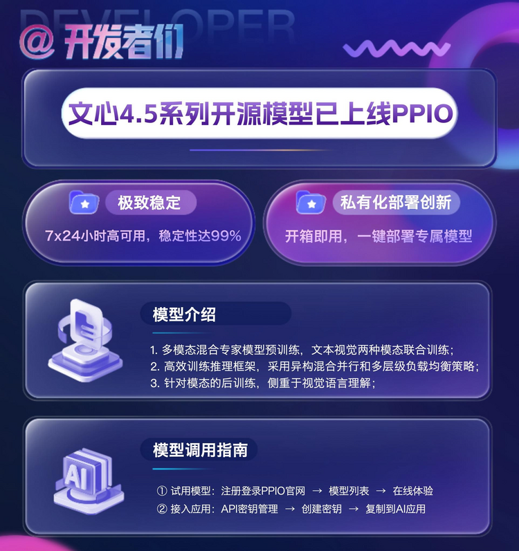 PPIO上线百度文心4.5系列开源模型